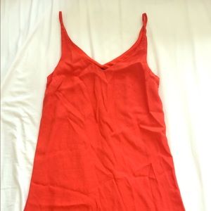 Coral Spaghetti-Strap Dress